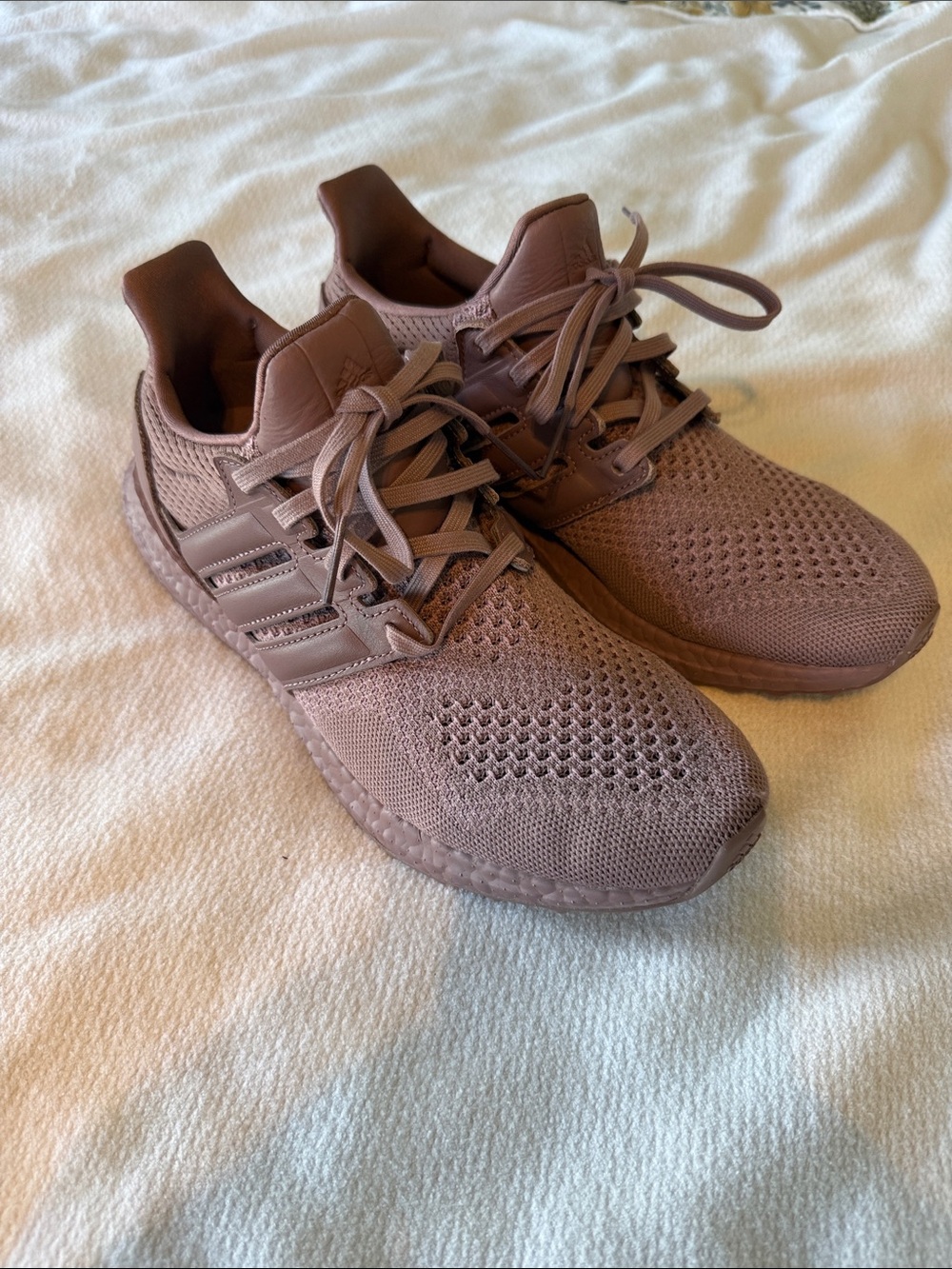 adidas Taupe Knit Athletic Shoes